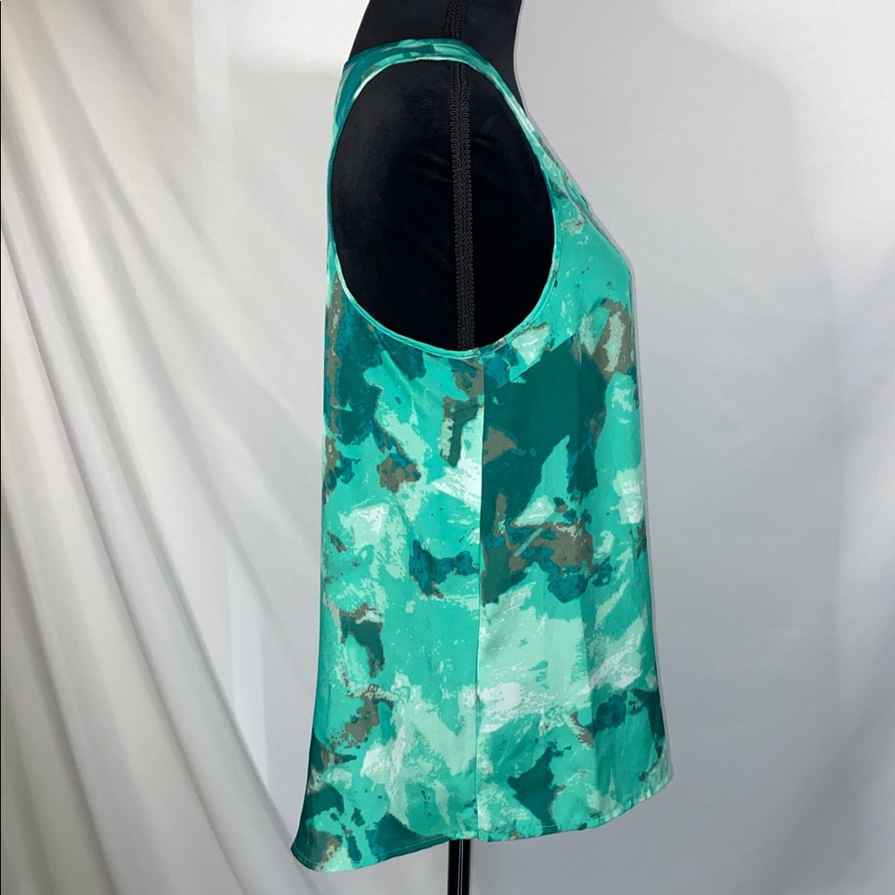 Mossimo Tank Top Polyester Green Teal Abstract Pattern - Picture 3 of 7